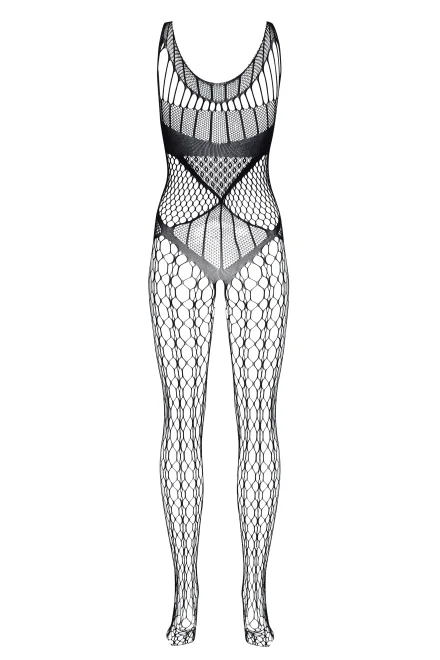 Bodystocking Juliya - otevřený klín - Černá