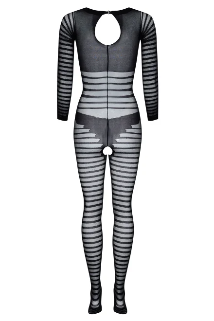 Bodystocking Ximena - otevřený klín - Černá