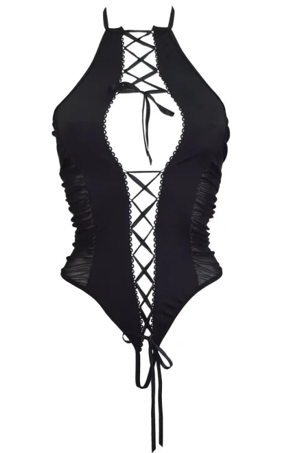 Sexy body Gisele teddy - Černá