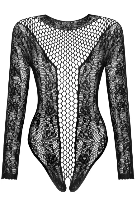 Sexy body Monserrat - otevřený klín - Černá