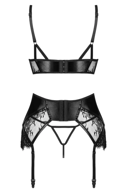 Sexy komplet Leonela - 3 dílný - Černá