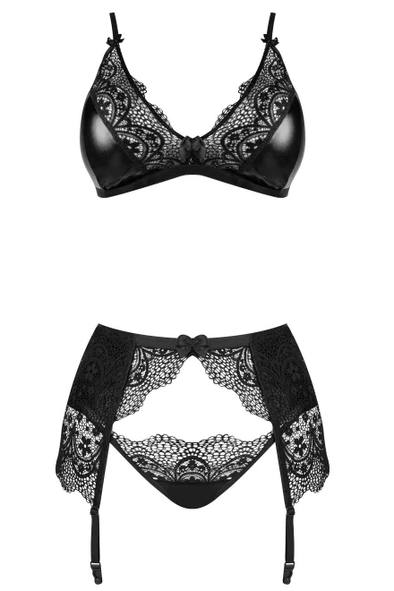 Sexy komplet Obsidian - 3 dílný - Černá