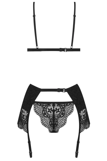 Sexy komplet Obsidian - 3 dílný - Černá