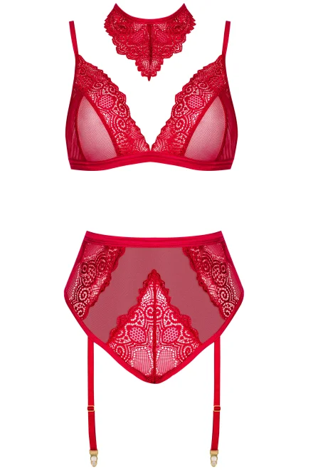 Sexy komplet Cristalyn cherry - Vínově-červená