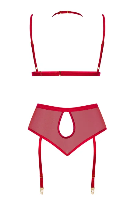 Sexy komplet Cristalyn cherry - Vínově-červená