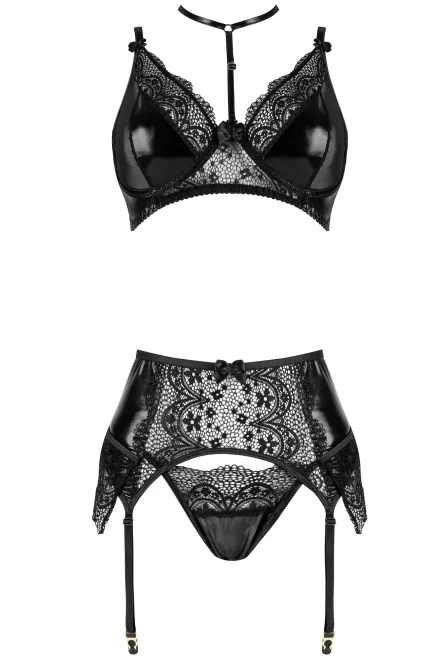 Sexy komplet Noir Fantasy - 3 dílný - Čierna