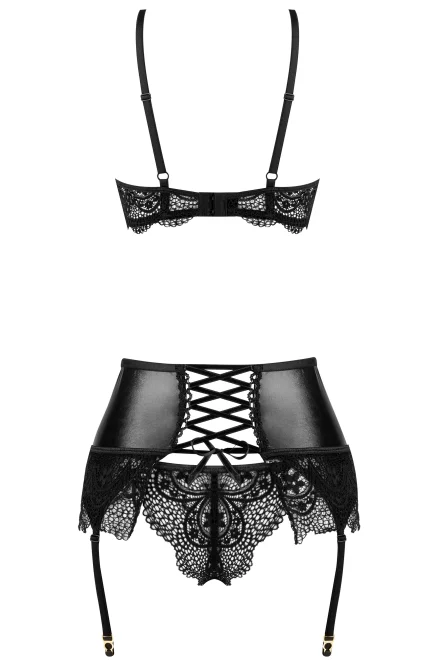 Sexy komplet Noir Fantasy - 3 dílný - Čierna