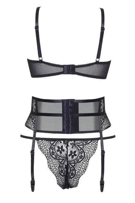 Sexy komplet Chiara - 3 dílný - Čierna