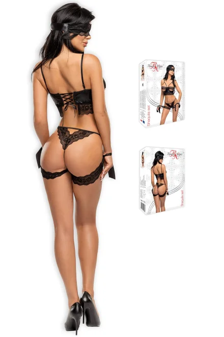 Sexy komplet Shaquila - 5 dielny - Čierna