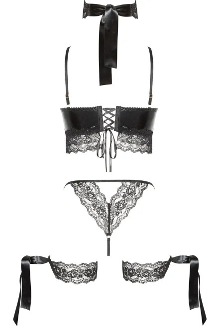 Sexy komplet Shaquila - 5 dielny - Čierna