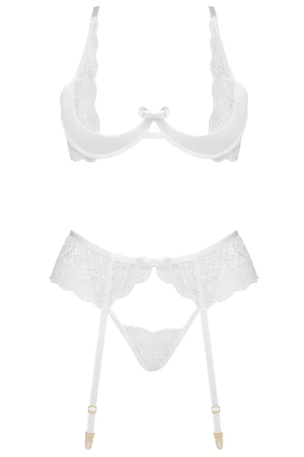 Sexy komplet Rose white - 3 dílný - Biela