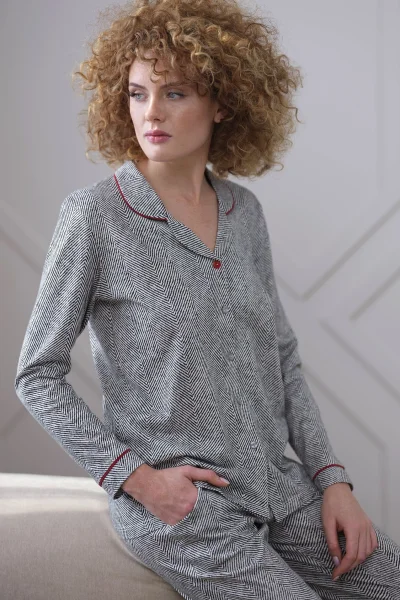 Dámské pyžamo CAN - 410 - bavlna - Šedá