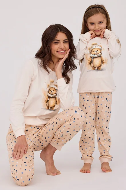 Dámské pyžamo Sweet Bear - bavlna - Ecru