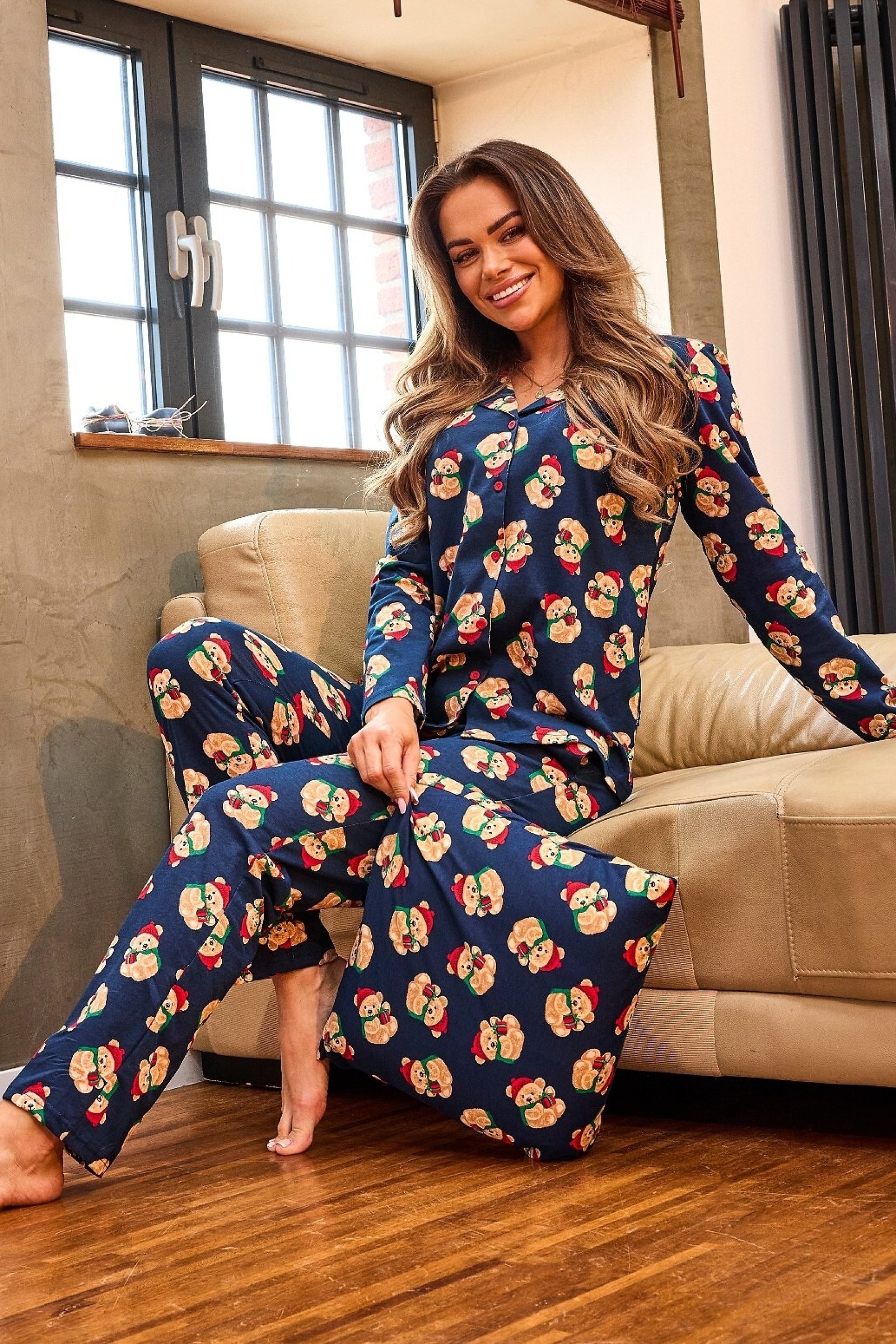 Dámské pyžamo Cornette 482/459 Teddy 5 Tmavě modrá S