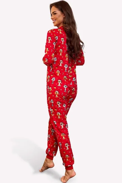 Dámský overal Dog 3 - bavlna - Červená