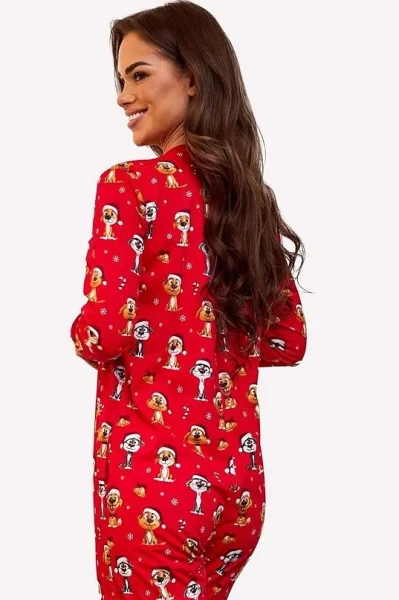 Dámský overal Dog 3 - bavlna - Červená