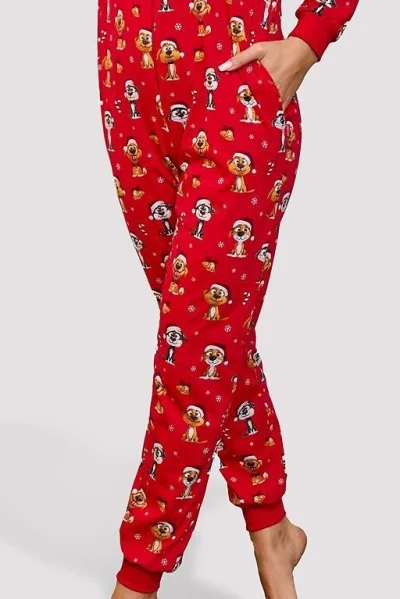 Dámský overal Dog 3 - bavlna - Červená