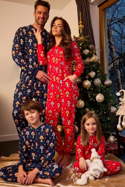 Dámský overal Dog 3 - bavlna - Červená