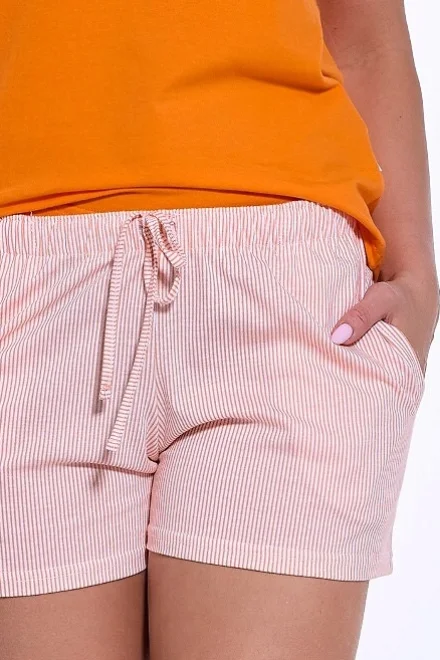 Dámské pyžamové šortky 609/16 - bavlna - Světle oranžová