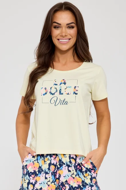 Dámské pyžamo Dolce Vita - bavlna - Žlutá