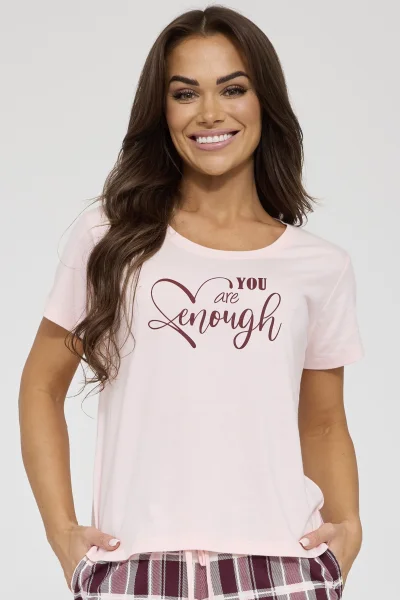 Dámské pyžamo Enough - bavlna - Světle růžová