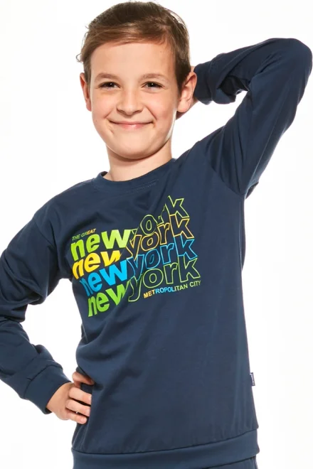 Chlapecké pyžamo New York - bavlna - Tmavě modrá
