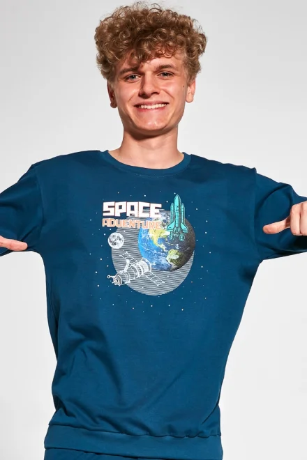 Chlapecké pyžamo Space - bavlna - Mořská zeleň