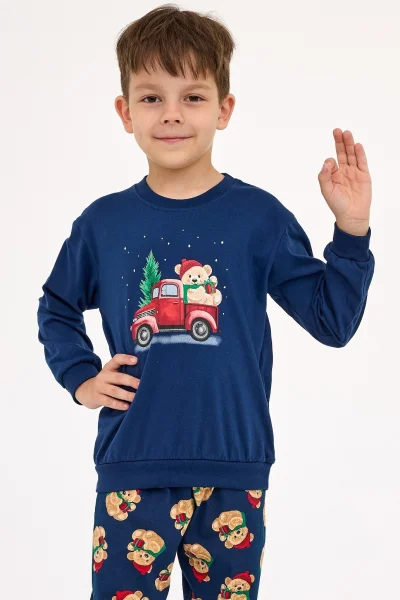 Chlapecké pyžamo 966/172 Teddy 2 - Tmavě modrá
