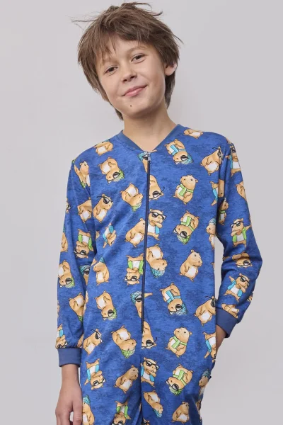 BLU Chlapecký overal Capybara 2 - bavlna - Modrá