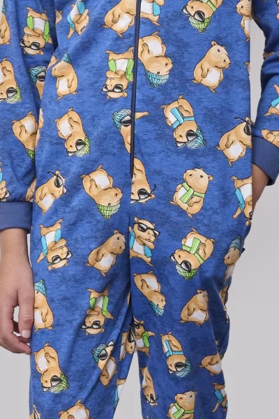 BLU Chlapecký overal Capybara 2 - bavlna - Modrá