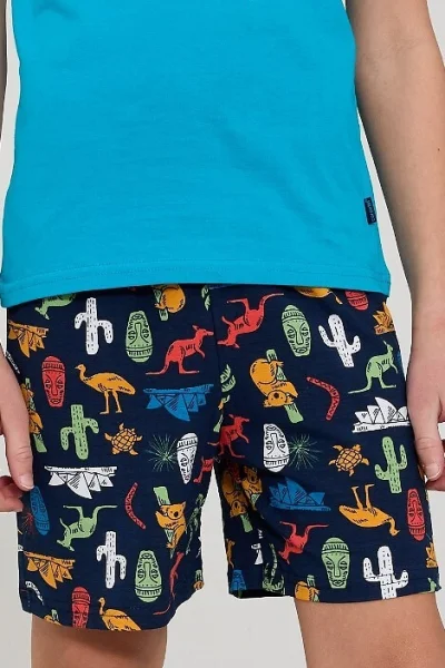 Chlapecké pyžamo Road Trip - bavlna - Tyrkysová