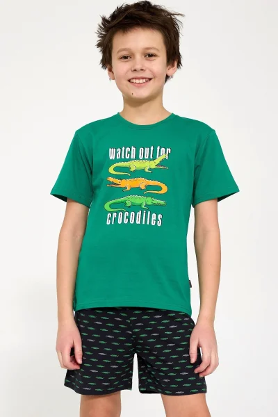 Chlapecké pyžamo Crocodiles - bavlna - Zeleno-černá