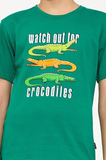 Chlapecké pyžamo Crocodiles - bavlna - Zeleno-černá