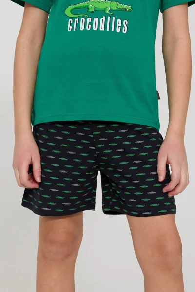Chlapecké pyžamo Crocodiles - bavlna - Zeleno-černá