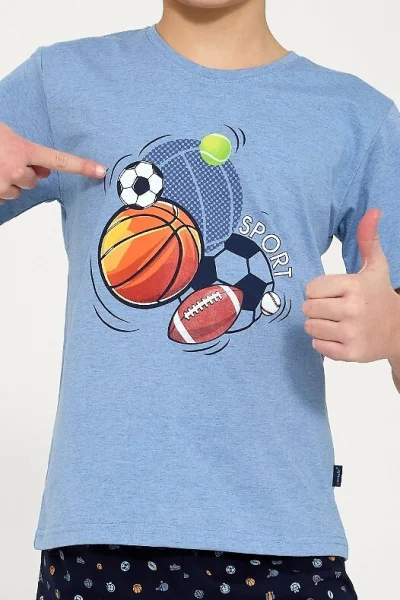 Chlapecké pyžamo Sport - bavlna - Světle modrá