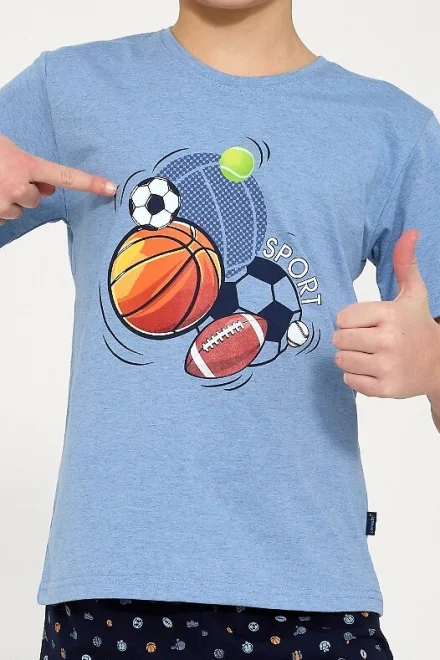 Chlapecké pyžamo Sport - bavlna - Světle modrá