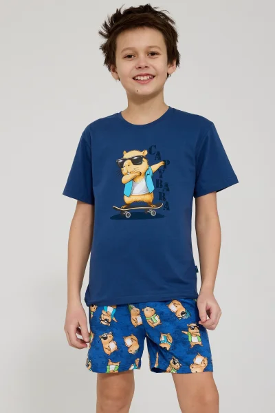 Chlapecké pyžamo Capybara 2 - bavlna - Modrá