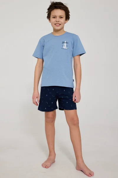 Chlapecké pyžamo Pacific - bavlna - Světlemodrá-tmavěmodrá