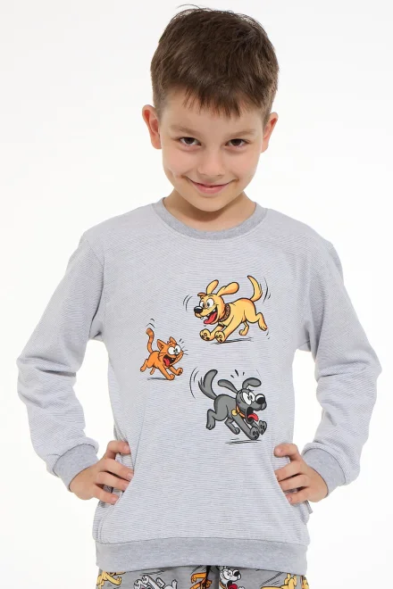 Chlapecké pyžamo Fun - bavlna - Světle šedá