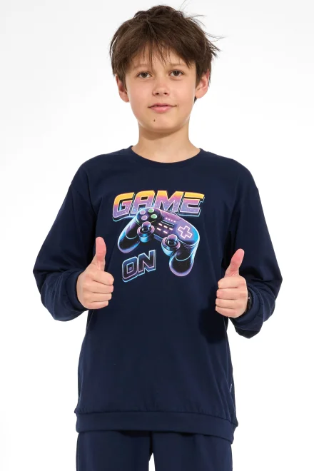 Chlapecké pyžamo Gamepad - bavlna - Tmavě modrá