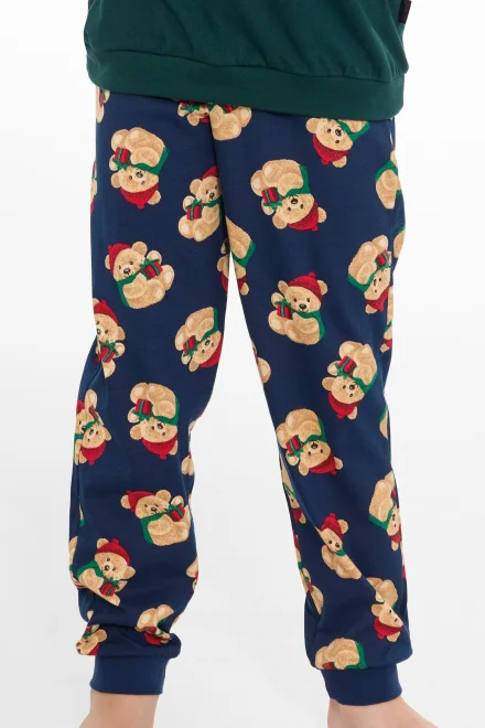 Chlapčenské pyžamo Gift Time – bavlna - Zeleno-tmavomodrá