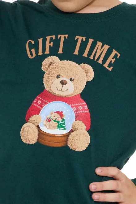 Chlapčenské pyžamo Gift Time – bavlna - Zeleno-tmavomodrá