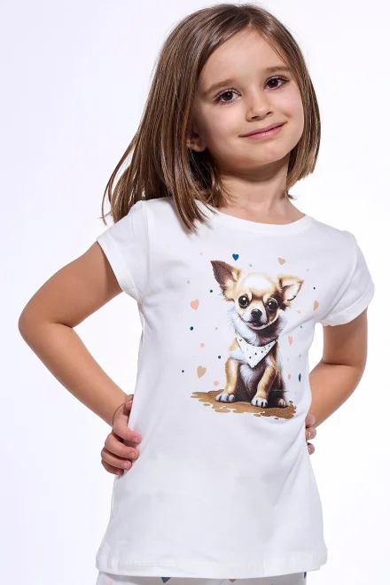 Dívčí pyžamo Chihuahua - bavlna - Ecru