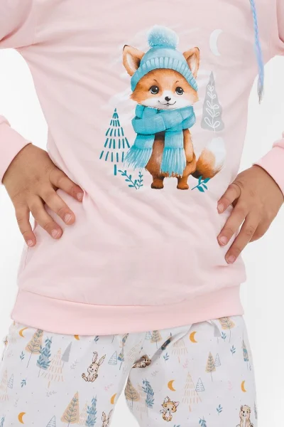 Dívčí pyžamo 592/192 Fox - liška - Světle oranžová