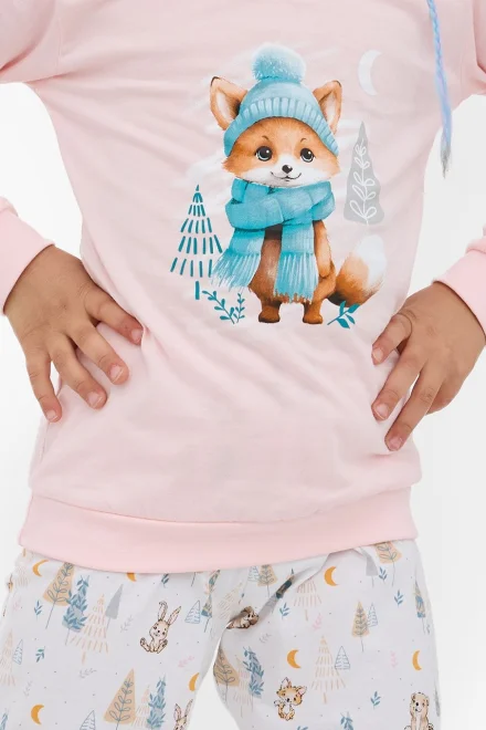 Dívčí pyžamo 592/192 Fox - liška - Světle oranžová