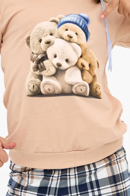 Dievčenské pyžamo Bears - medvedík - Béžová