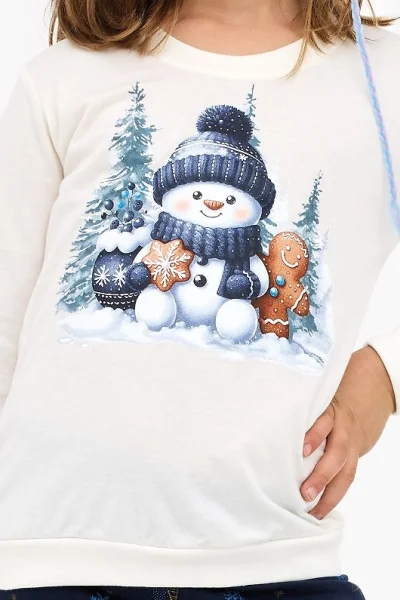 Dívčí pyžamo 978/189 Snowy Day - Ecru