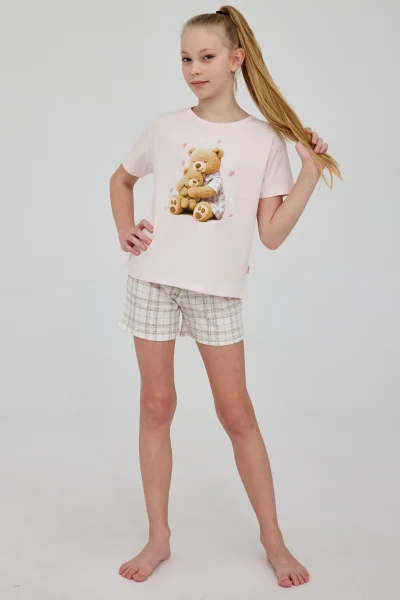 Dívčí pyžamo Hug Me - bavlna - Světle růžová