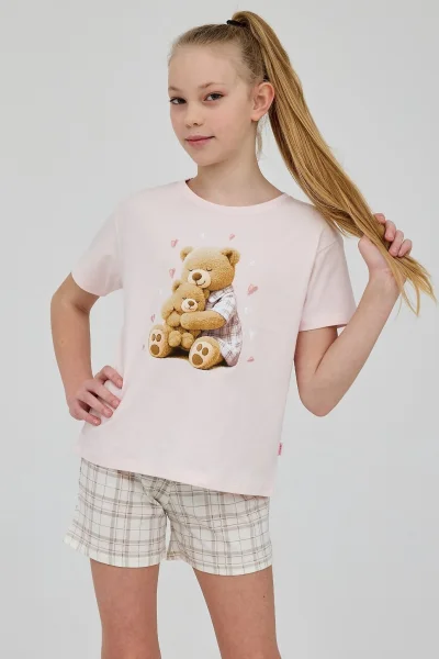 Dívčí pyžamo Hug Me - bavlna - Světle růžová