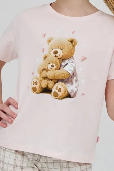 Dívčí pyžamo Hug Me - bavlna - Světle růžová